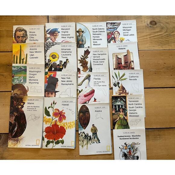 VTG 17 National Geographic CLOSE-UP USA Maps. 1970s. 2 are Canada. - Picture 1 of 5